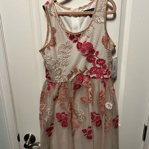 Trixxi Girl Pink Floral Embroidered Dress Size 14 -Easter/Spring dress!
